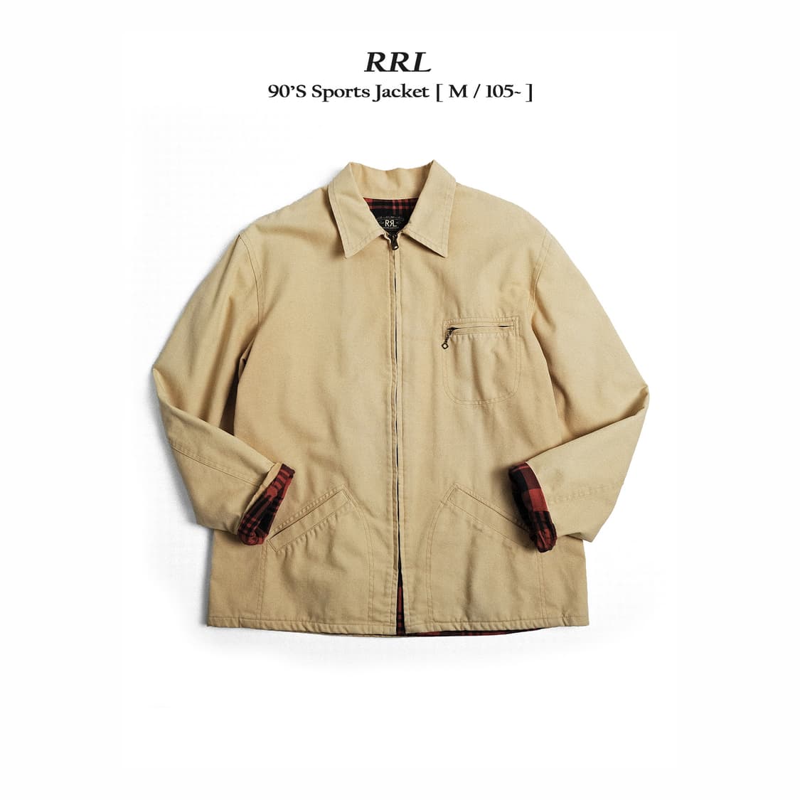 RRL 90s 캔버스 스포츠 자켓 베이지 M사이즈 더블알엘 상품이미지1