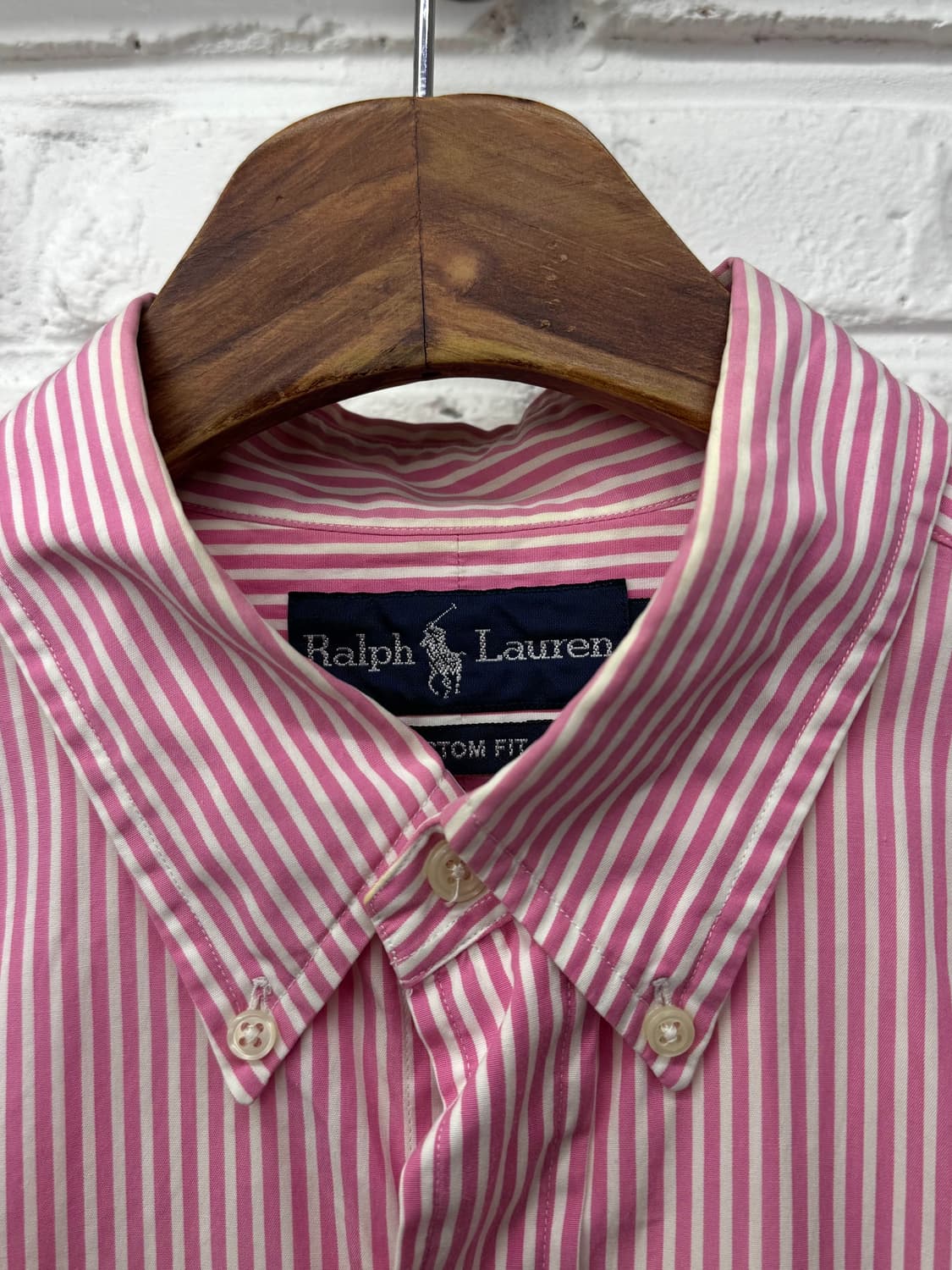 폴로 핑크 스트라이프 반팔 셔츠 상품이미지5