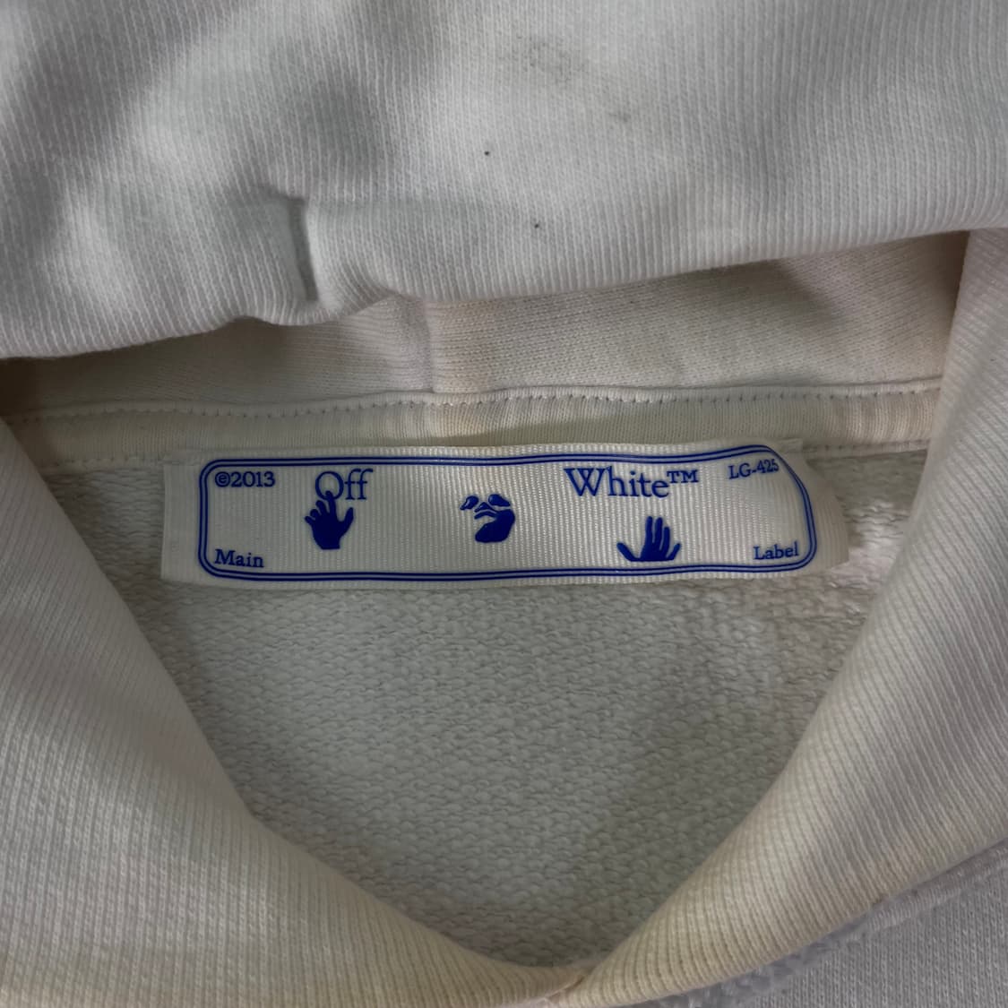 105 오프화이트 카라비지오 프린트 화이트 후드티 상품이미지5