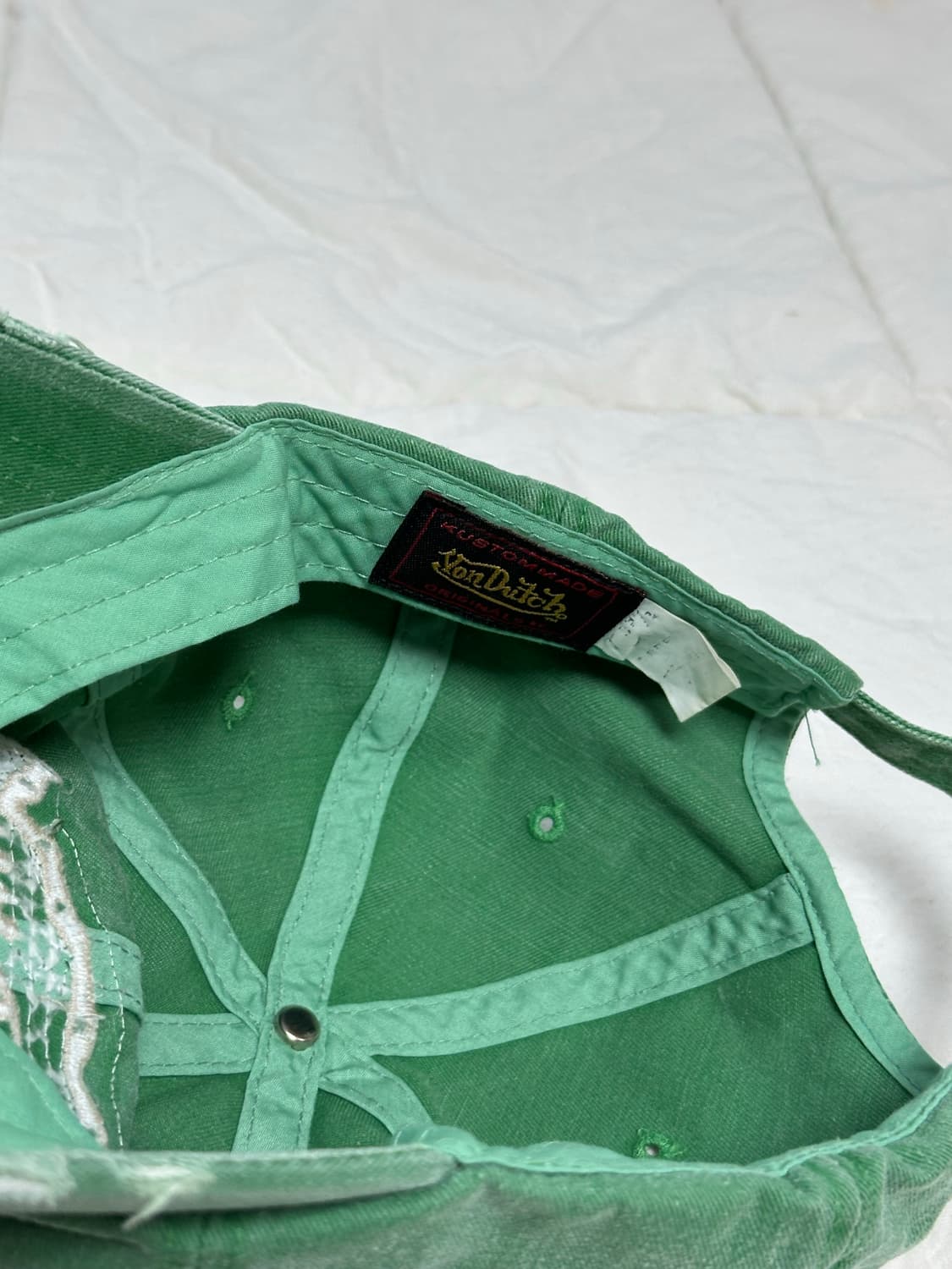 본더치 데미지 디테일 볼캡 그린 상품이미지6