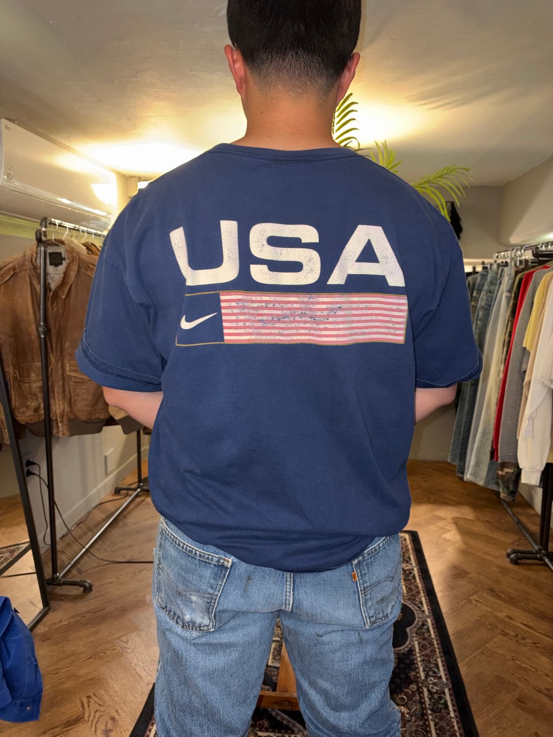 90’s Nike USA swoosh logo print T-shirt 상품이미지2