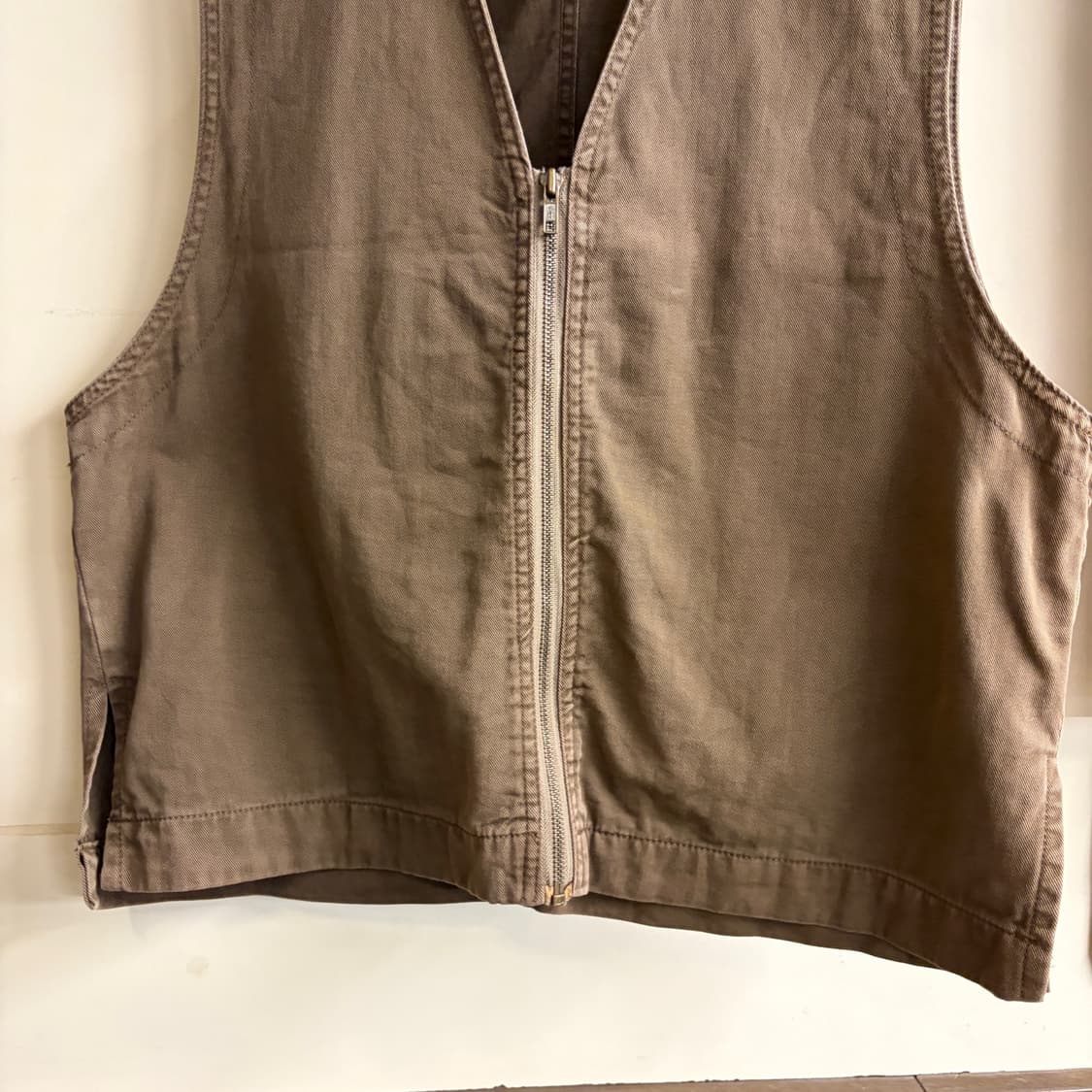 Qalamkali Zip Work Vest Brown 상품이미지3
