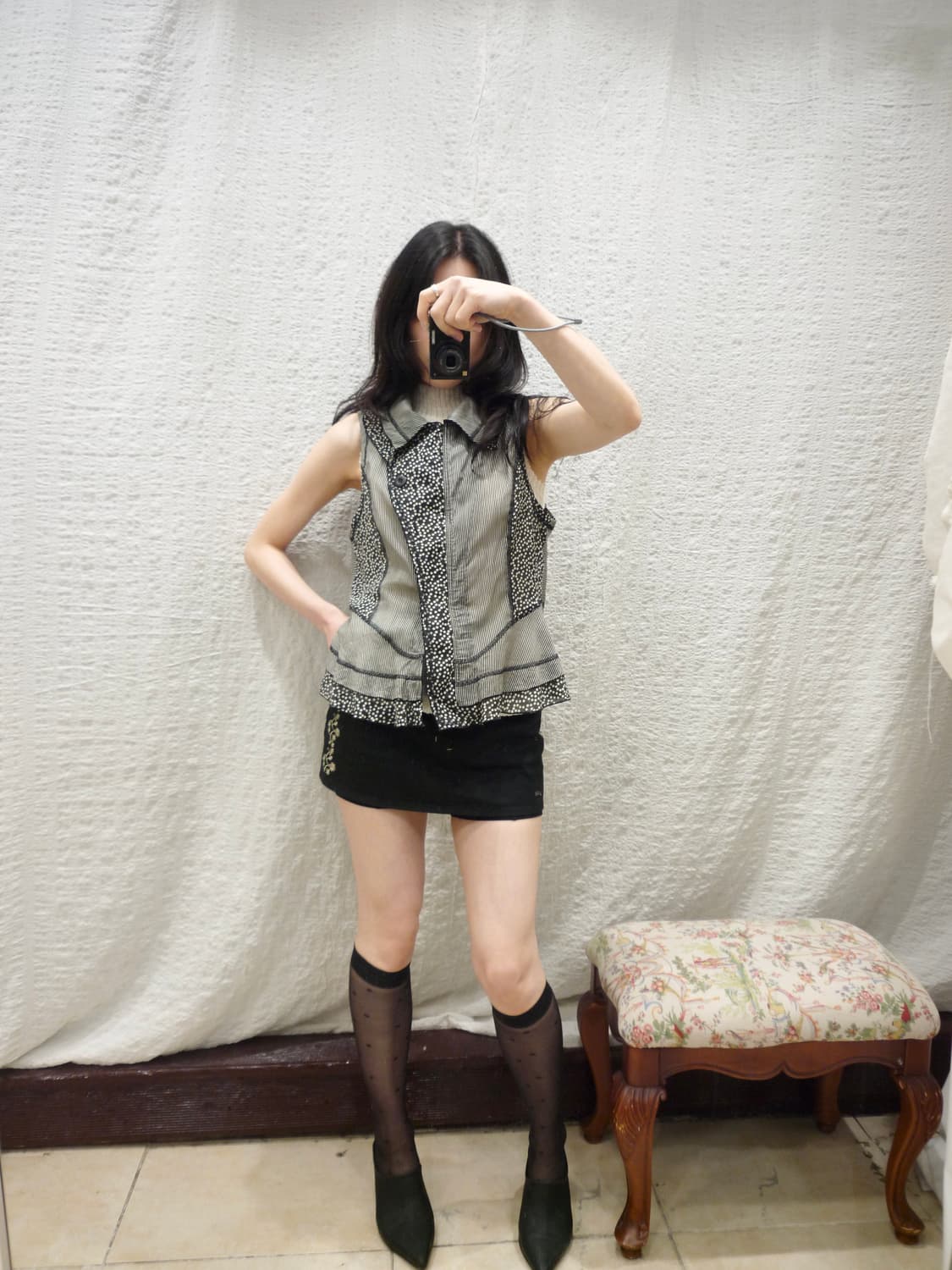 Dot frill summer vest 상품이미지7