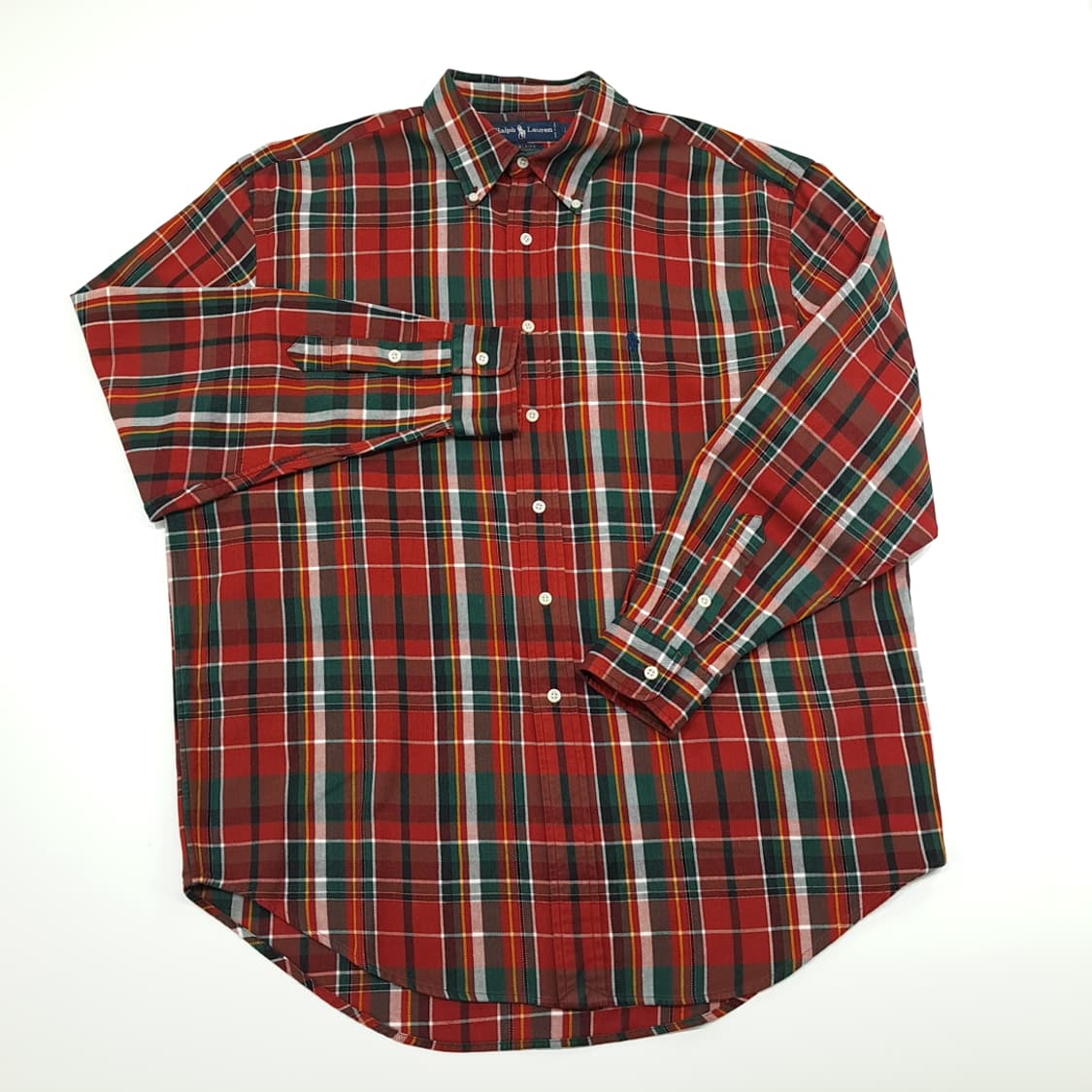 CN874 L 폴로 랄프로렌 크리스마스 타탄체크 플란넬 긴팔 셔츠 남방 상품이미지2