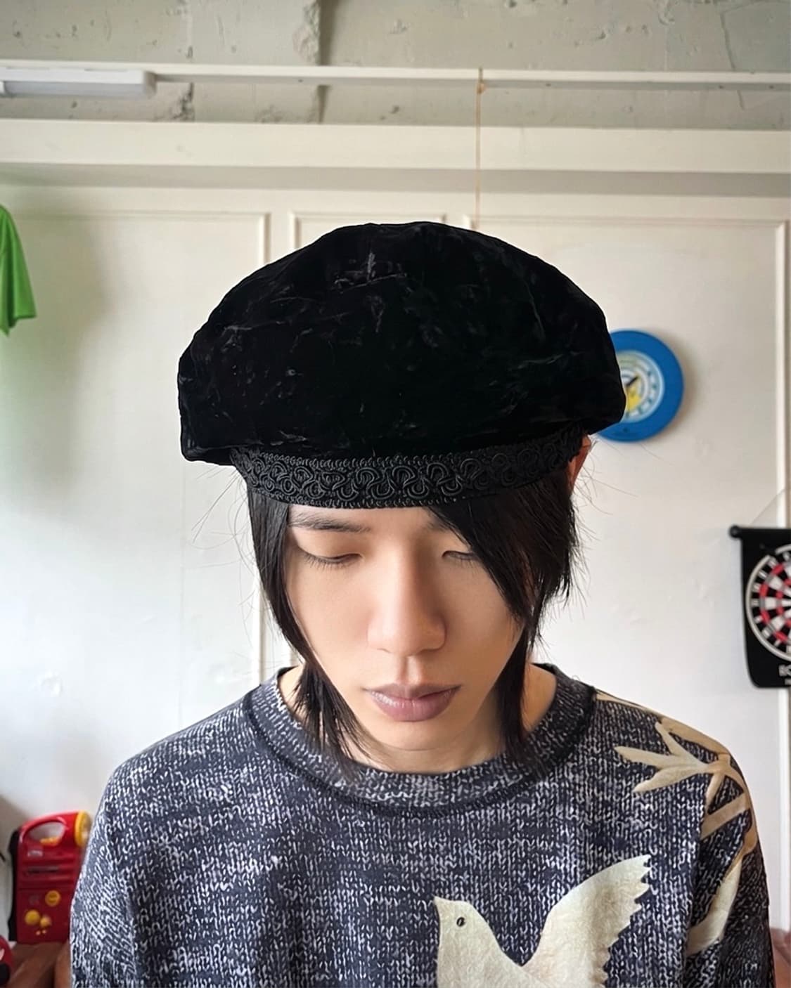 1990s MOSCHINO Barid Trim Velour Beret 상품이미지2