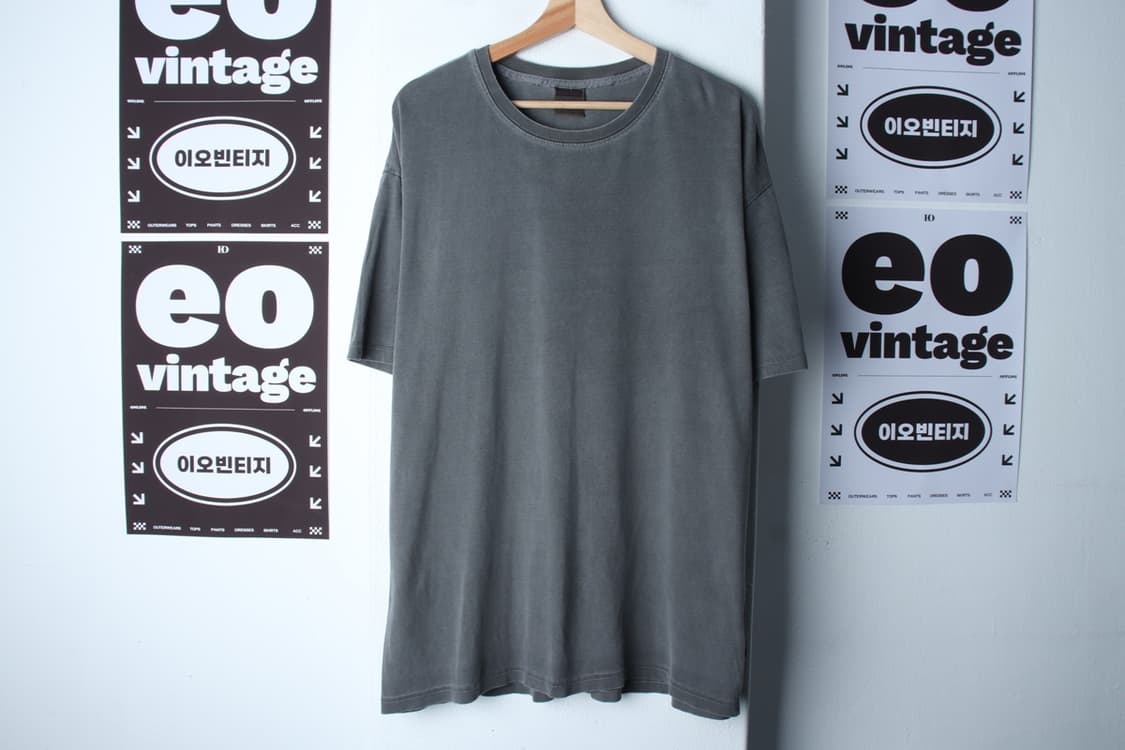 (XL-2XL) 플루크 반팔 티셔츠 빅사이즈 피그먼트 그레이-H31958 상품이미지2