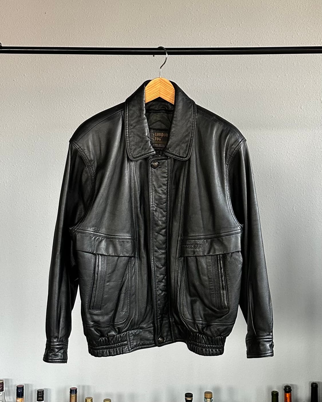 [M]런던포그 90s 양가죽 레더 봄버 자켓 상품이미지1