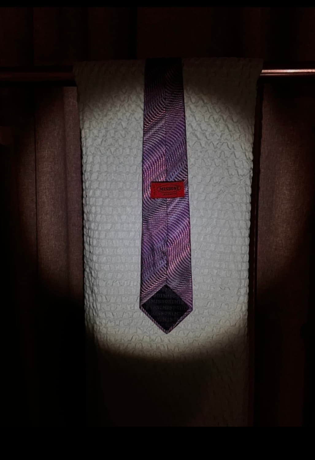 미쏘니 보라색 물결 패턴 넥타이 상품이미지1