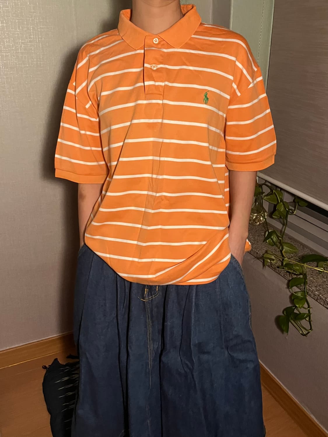 Polo 폴로 셔츠 오렌지 스트라이프 상품이미지2