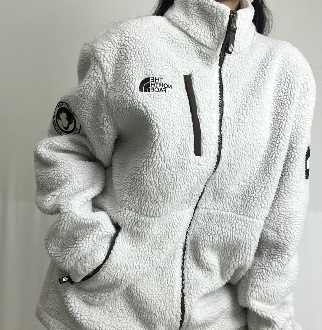 TNF 노스페이스 화이트 후리스 자켓 상품이미지1