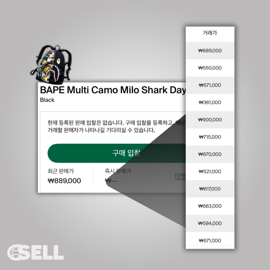 베이프 멀티카모 백팩 (국내 희귀 매물)  상품이미지2