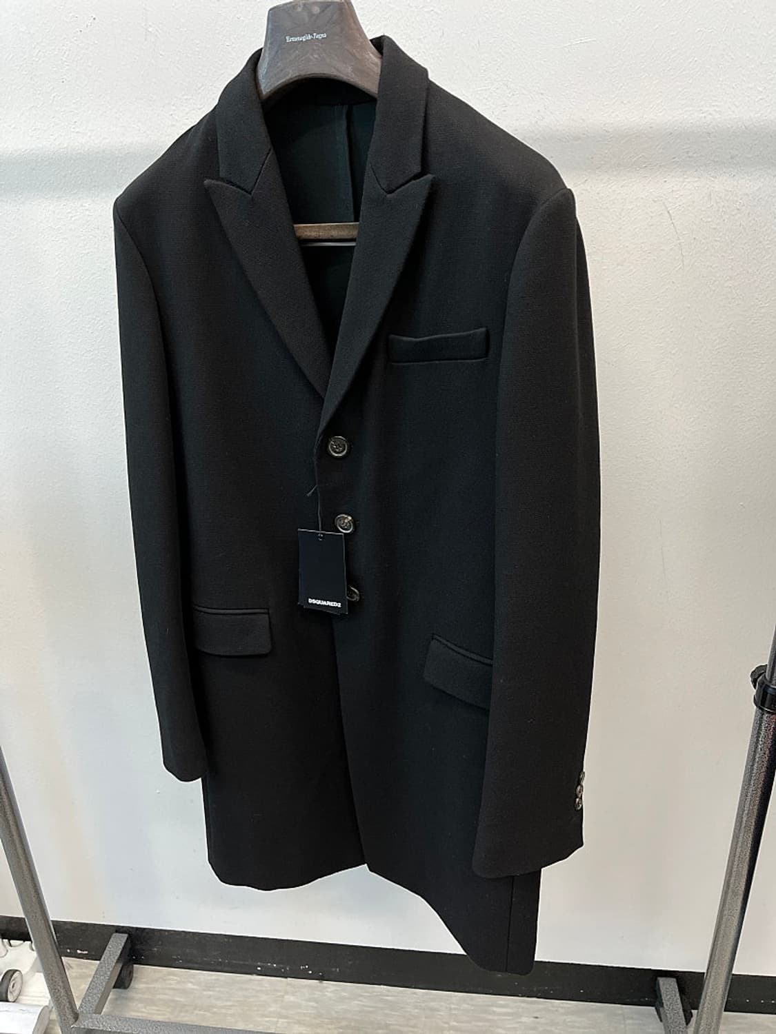 105) 디스퀘어드 블랙 싱글 울코트  상품이미지1