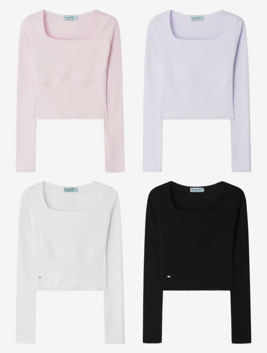 (새상품) 페일제이드 하트 펀칭 레이스 티 화이트 롱 슬리브 티셔츠  상품이미지4