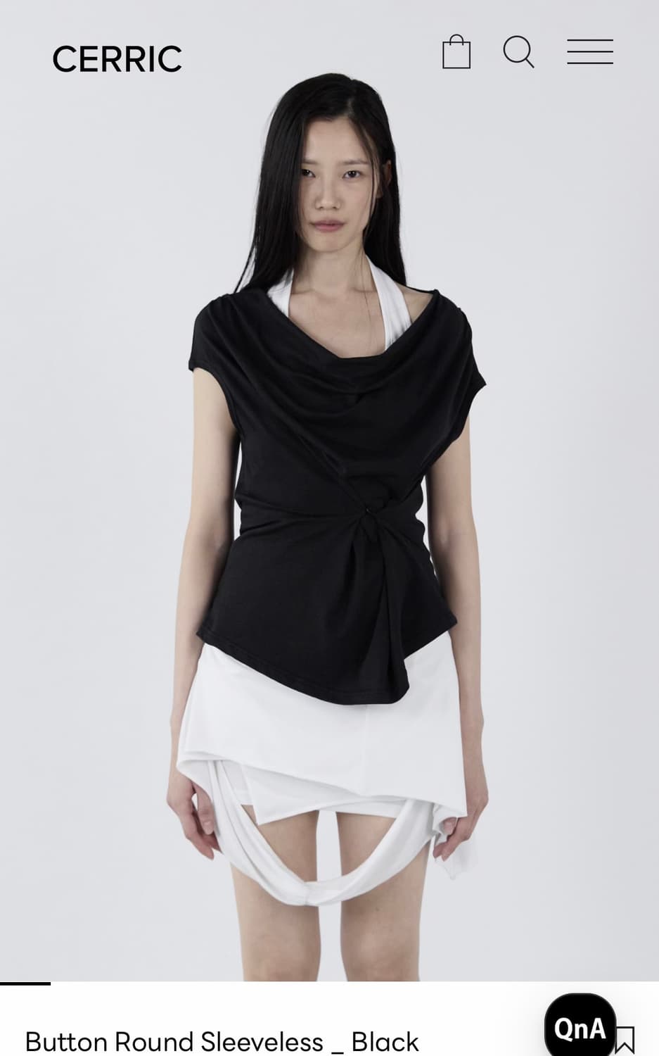 세릭 Button Round Sleeveless _ Black 상품이미지1