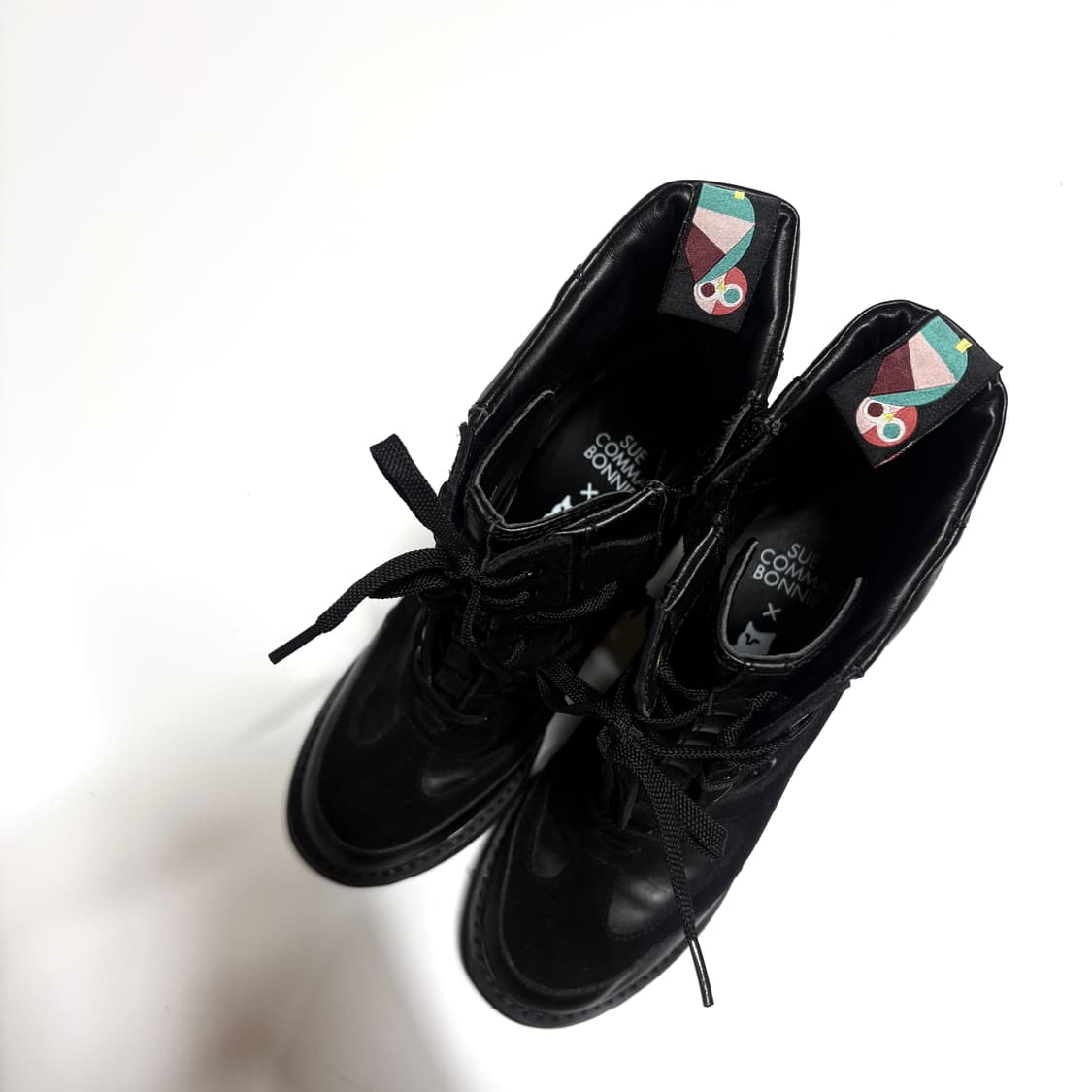 SCB 슈콤마보니x럭키슈에뜨 콜라보 레이스업 청키힐 가보시부츠 키높이 상품이미지4