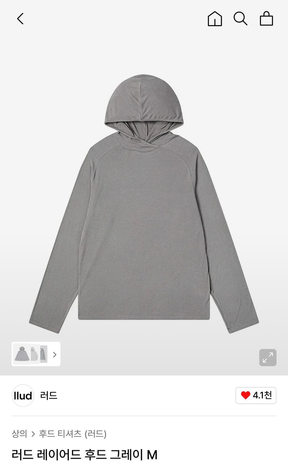 러드 레이어드 후드 그레이 M 상품이미지1