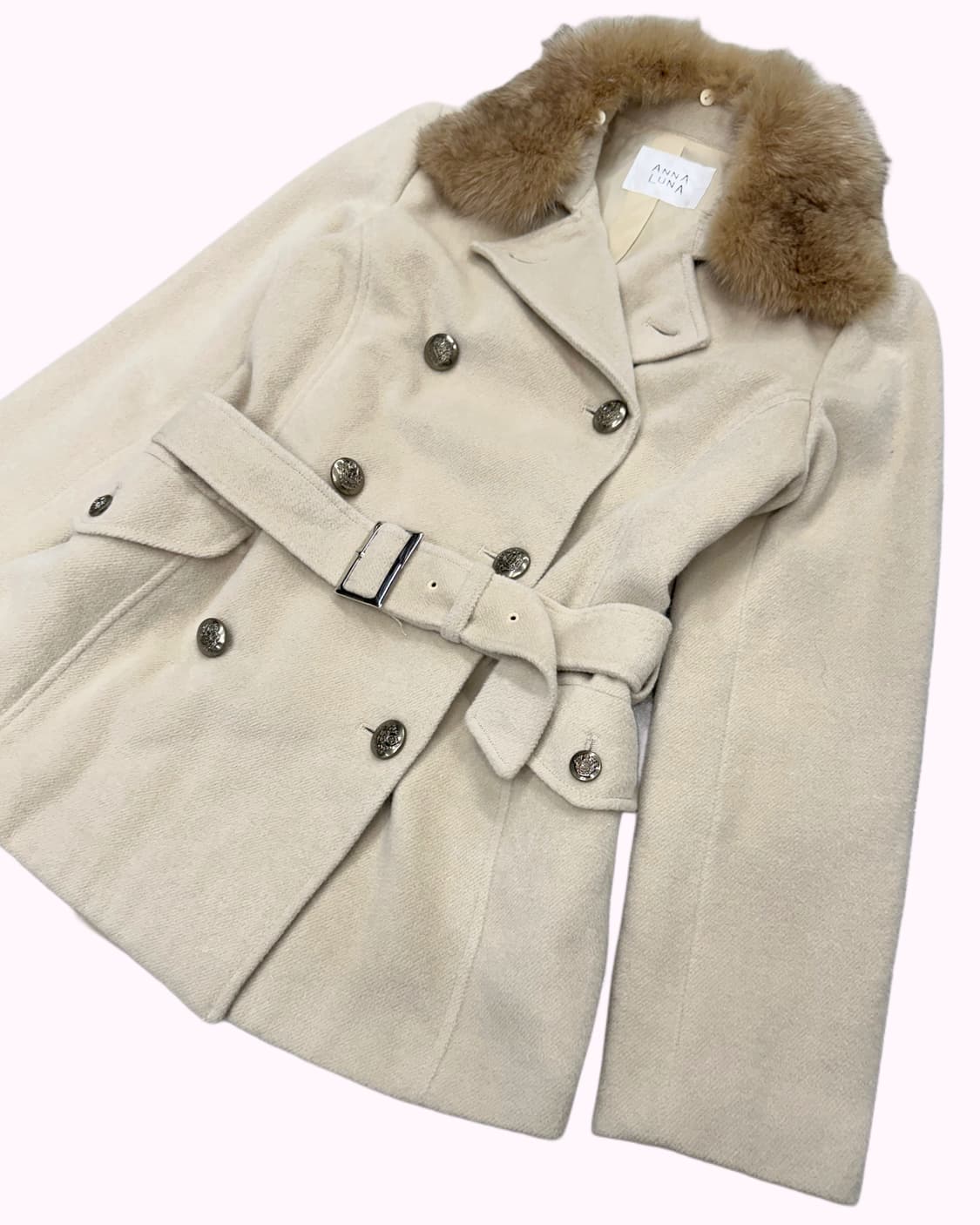 ANNA LUNA angora wool belted foxfur coat 상품이미지2