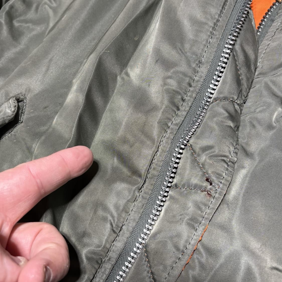 70s 미공군 납품용 알파인더스트리 MA-1 플라이트자켓 카키 상품이미지7