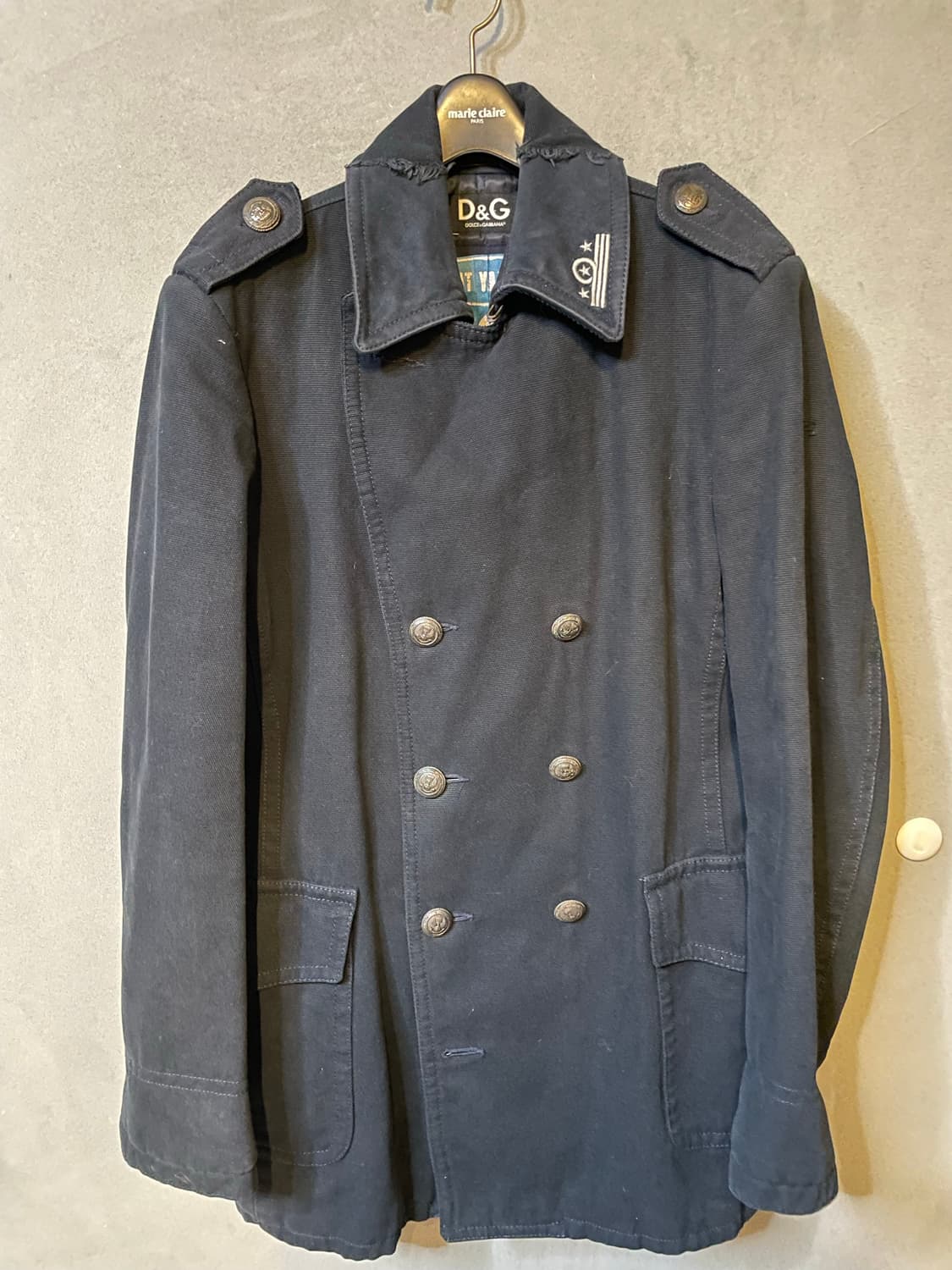 D&G 빈티지밀리터리 아카이브 은장단추피코트 48size 상품이미지1