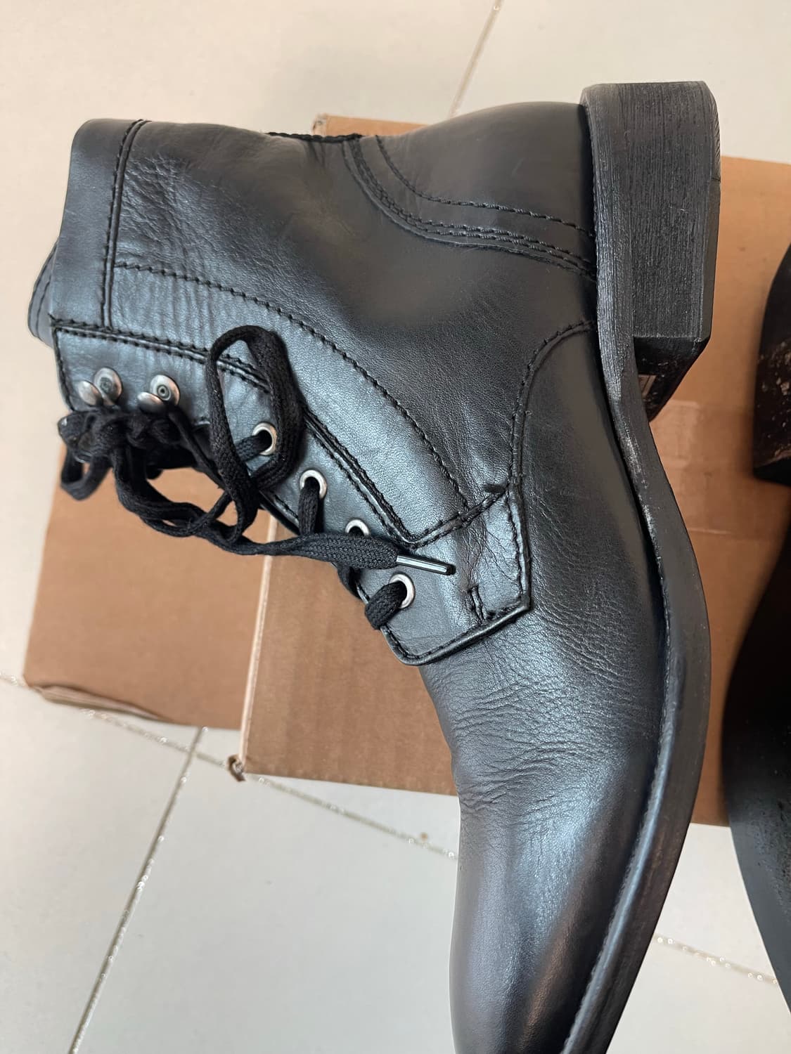 디젤(Diesel) The pit 가죽 집업 부츠 블랙43(280) 상품이미지3