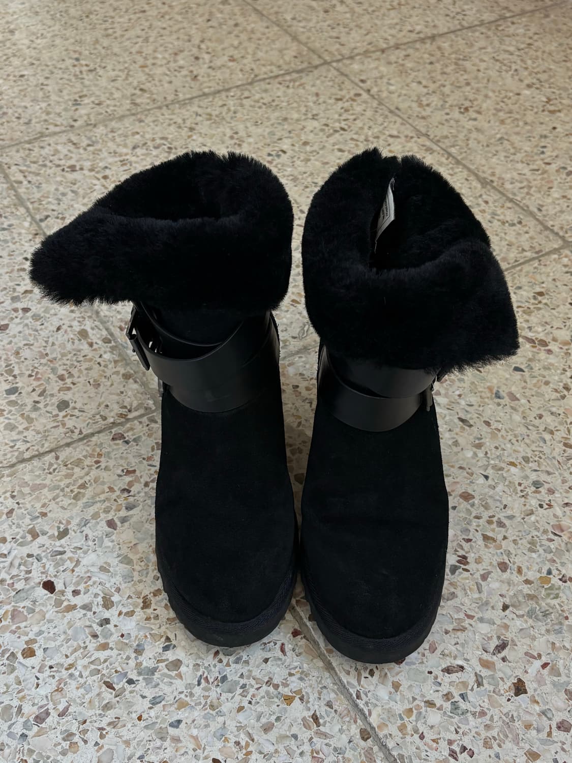 아쉬 스웨이드 퍼 버클 부츠힐 36(230) 상품이미지2