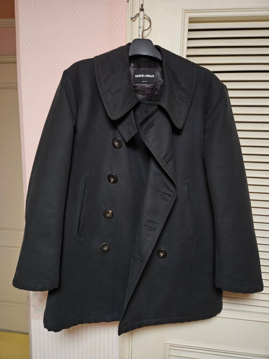 [명품] 조르지오 아르마니 & 로로피아나. 더블 트렌치 피코트(블랙라벨) 상품이미지2