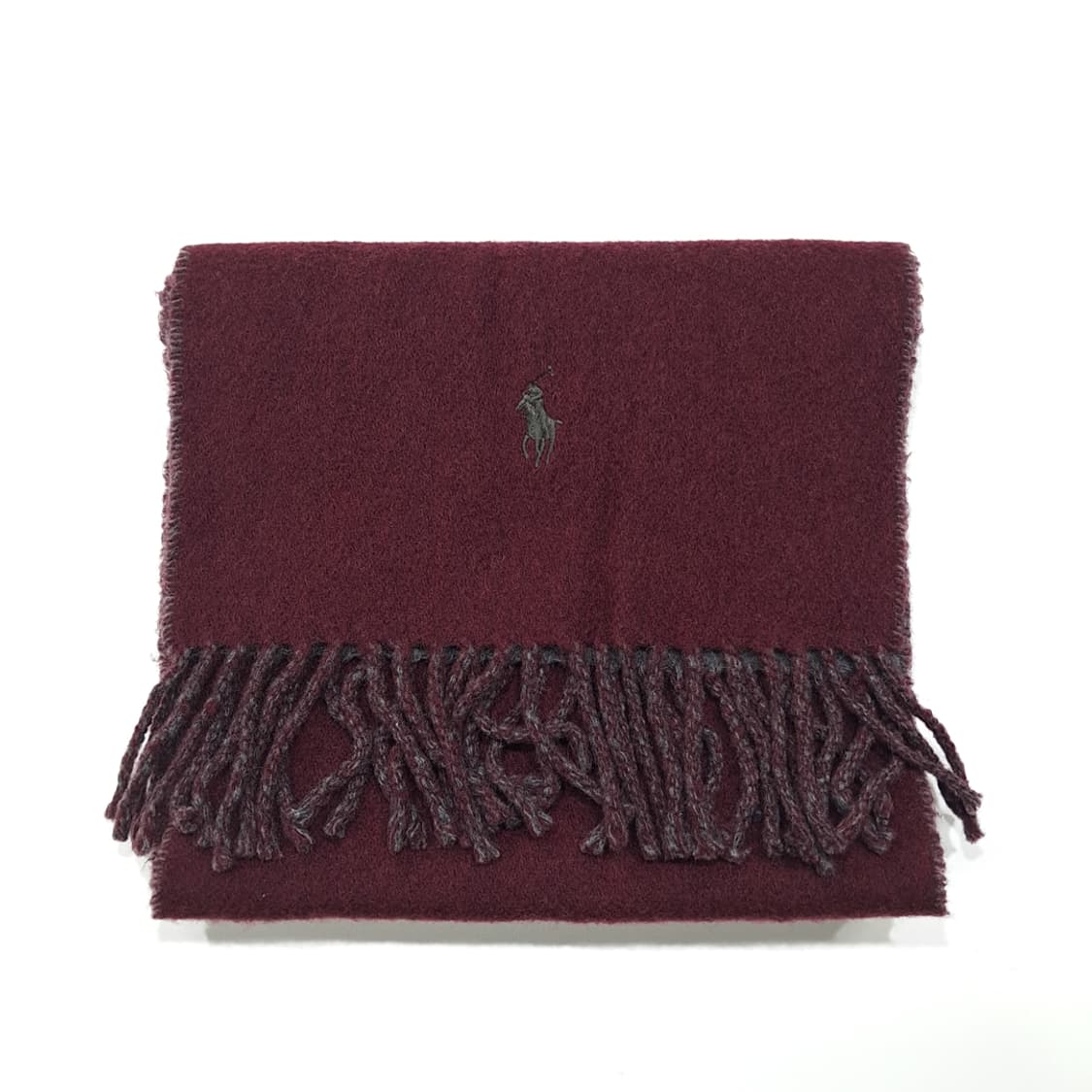 MX462 폴로 이태리판 버진울 양면 버건디차콜 머플러 목도리 상품이미지8