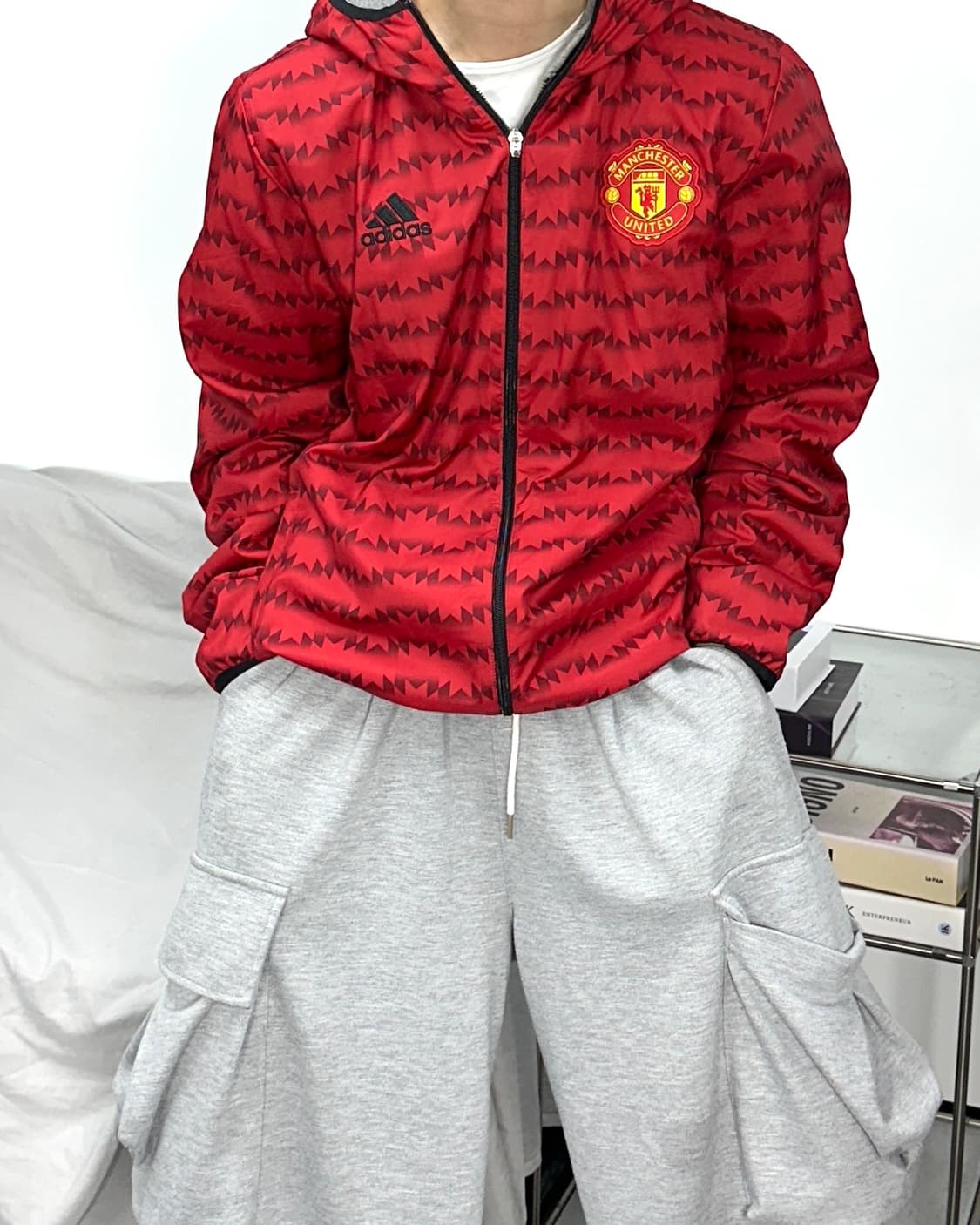 아디다스 15-16 맨체스터 유나이티드 후드 바람막이 XL 상품이미지1