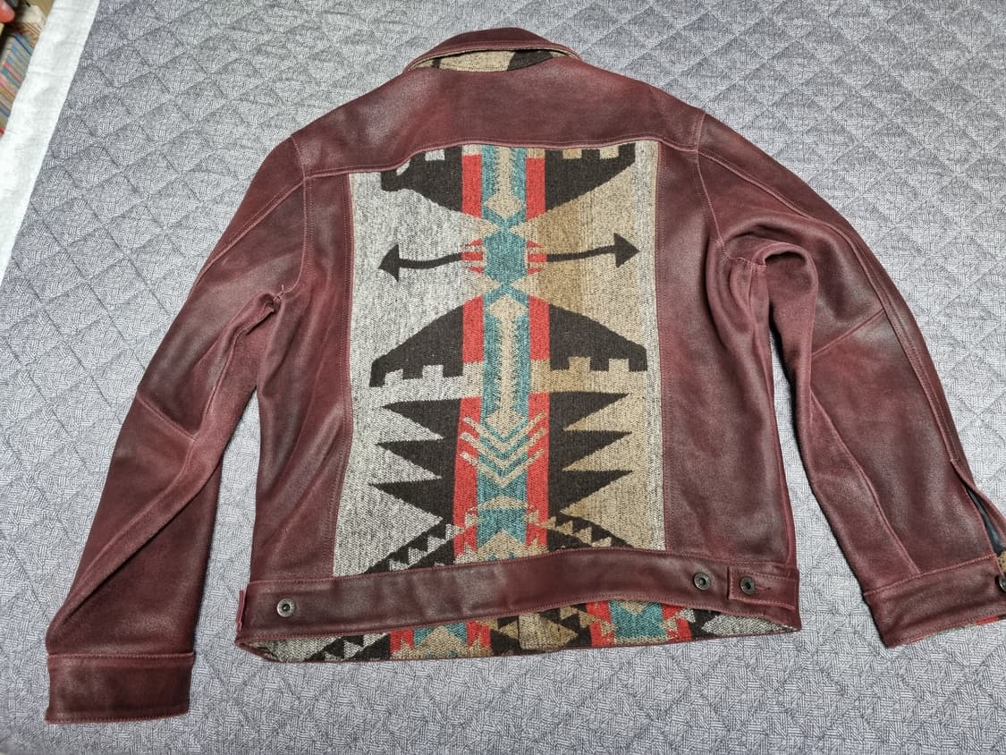 나바호 패턴 카우하이드 울 혼용 자켓 110 상품이미지2
