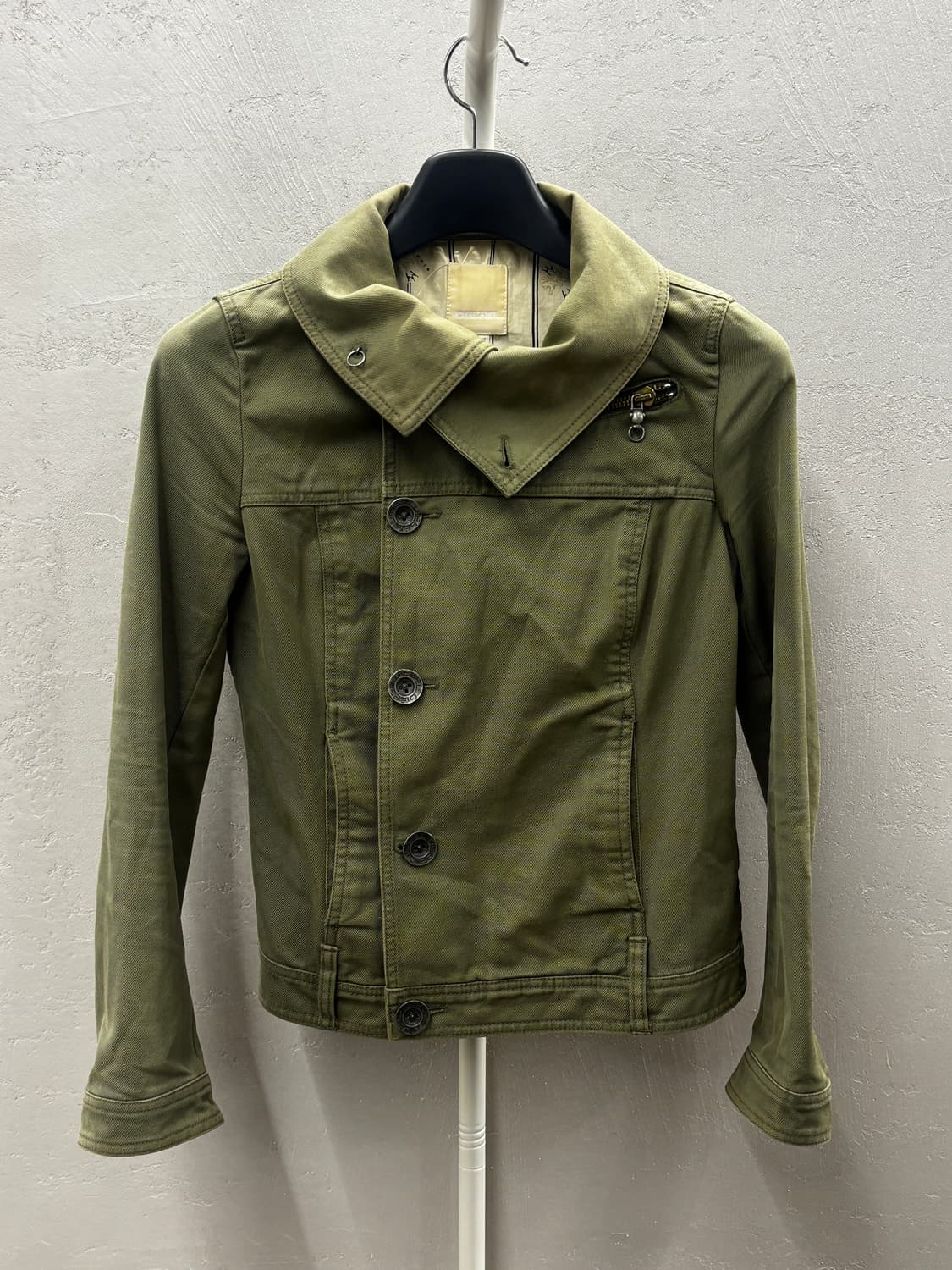 DIESEL 디젤 올리브 그린 코튼 재킷 XS 상품이미지2