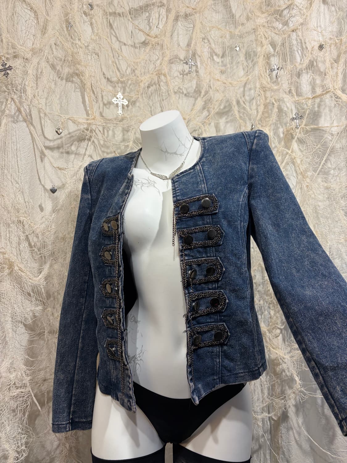 Y2K Chain loop stud detail  jacket 상품이미지8