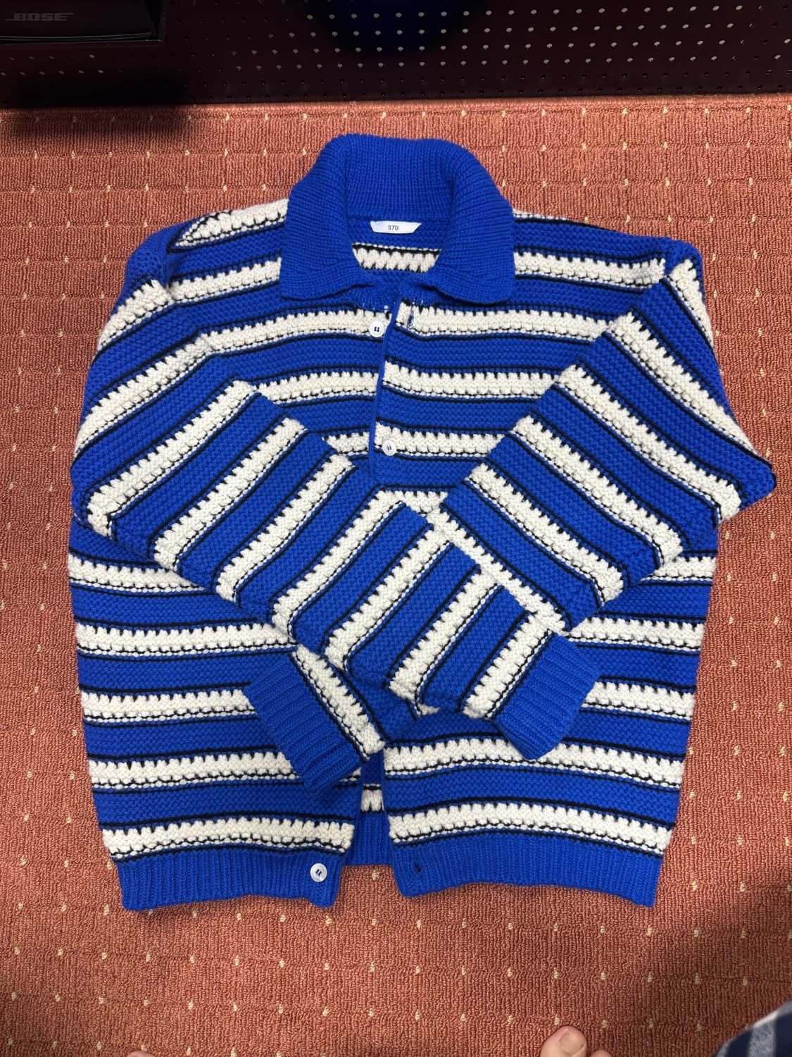 stu 스트라이프 블루 가디건 m사이즈 상품이미지1