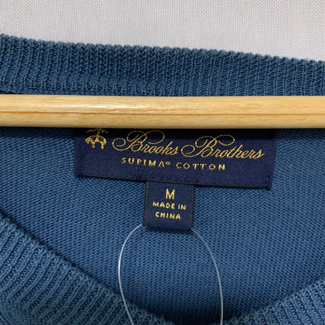 브룩스브라더스 브이넥 니트 빈티지 블루 M 상품이미지6