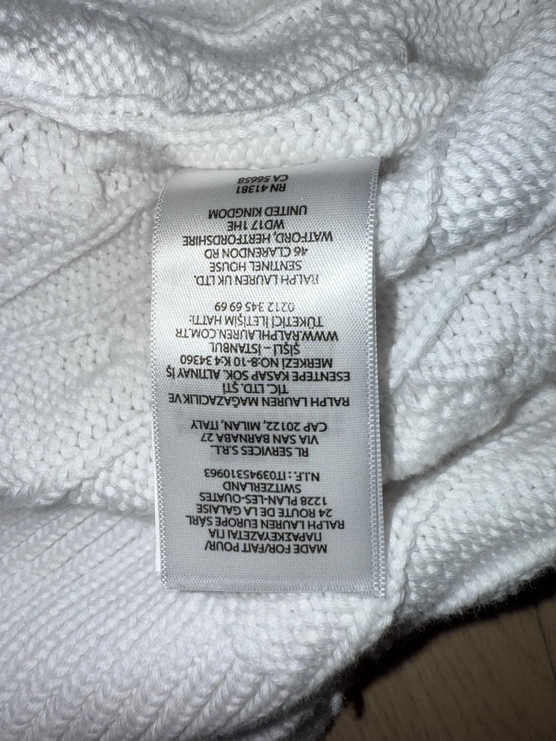 폴로 랄프로렌 여성 케이블 니트 코튼 크루넥 가디건 S / 화이트 상품이미지6