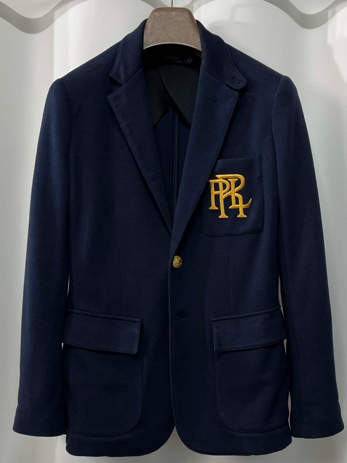 여성 폴로 랄프로렌 RL67라펠 금장 2버튼 코튼 블레이저 자켓 상품이미지1