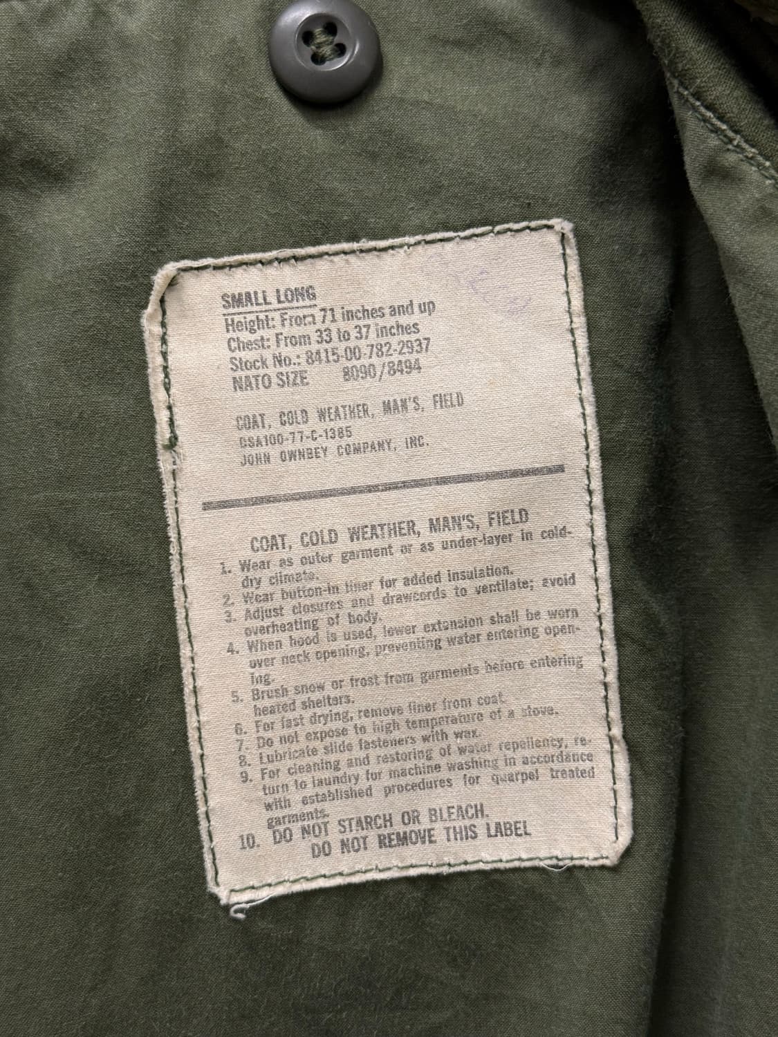 S) 70s Original M-65 Cold Weather Field  상품이미지8