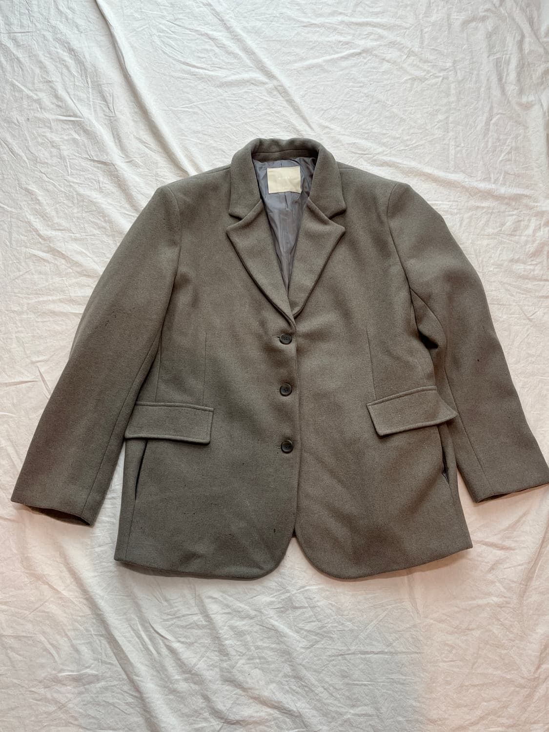 릿킴 오버핏 울 자켓 카키 상품이미지3