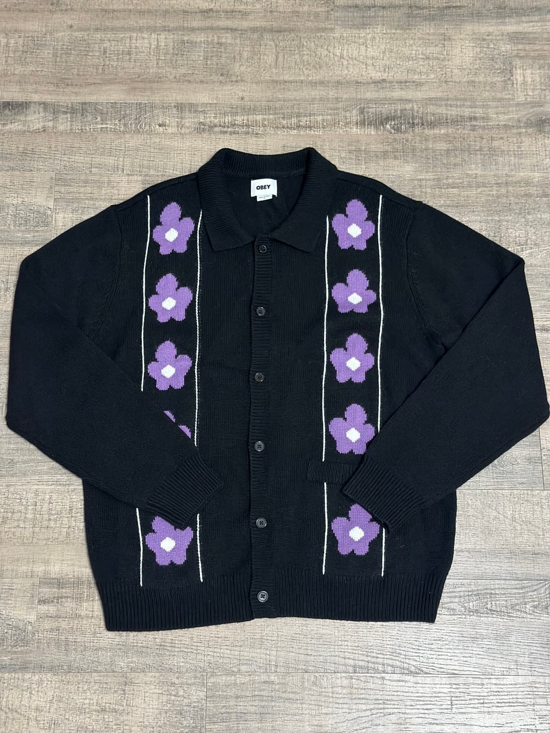 오베이 (Obey) 플라워 니트 가디건 knit cardigan 상품이미지1