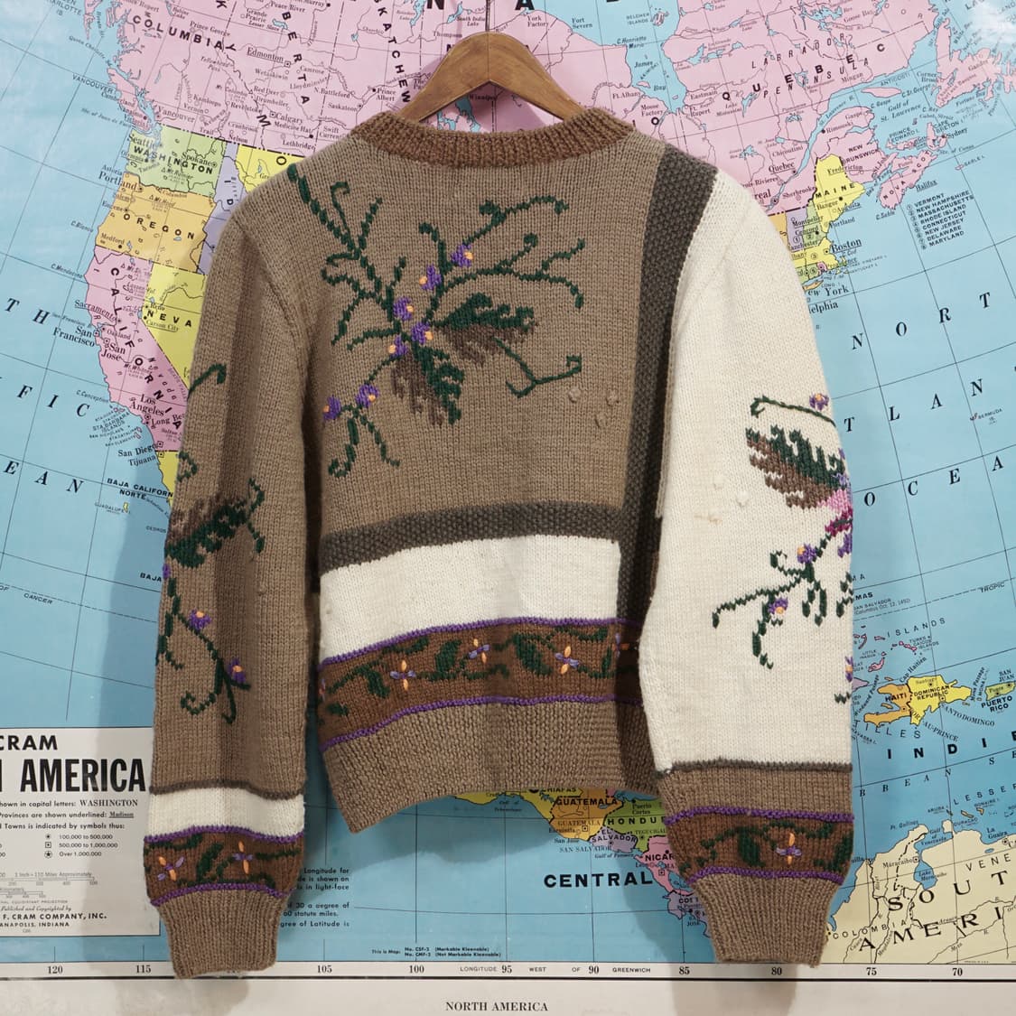 1989s Berek 플로럴 자수 핸드메이드 니트 상품이미지3
