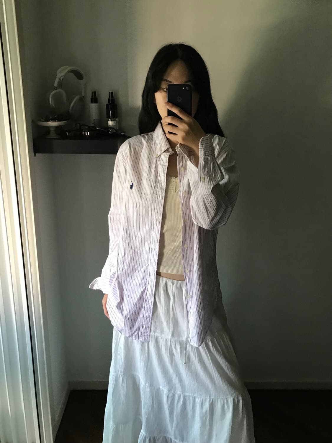 폴로 랄프로렌 포니 로고 핑크 스트라이프 셔츠 상품이미지3