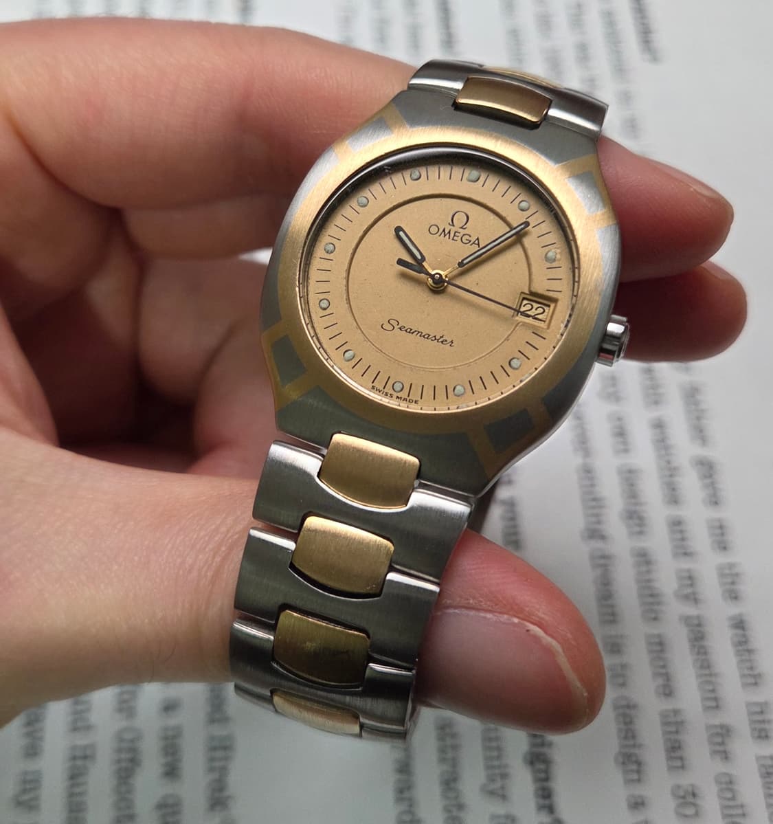 빈티지 오메가 씨마스터 폴라리스 최상위 18K콤비 골드판 브레이슬릿 ve 상품이미지3