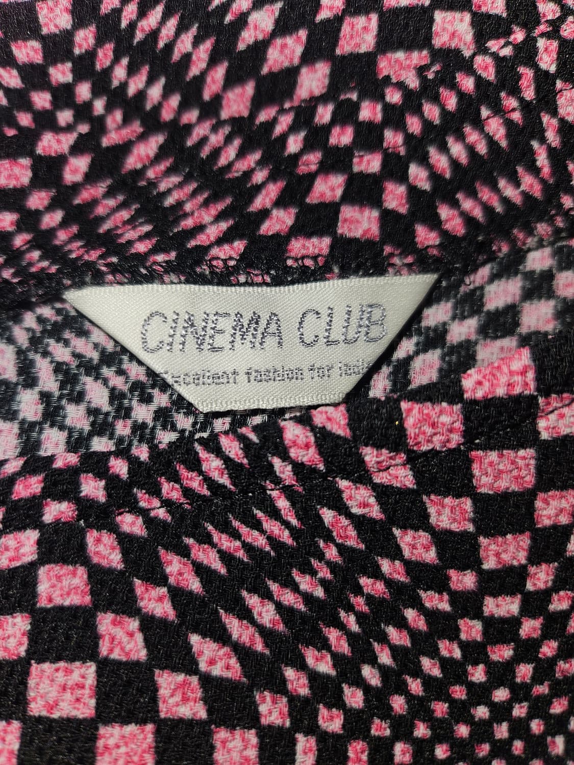 cinema club 빈티지 핑크 체크패턴 미니 원피스 상품이미지4