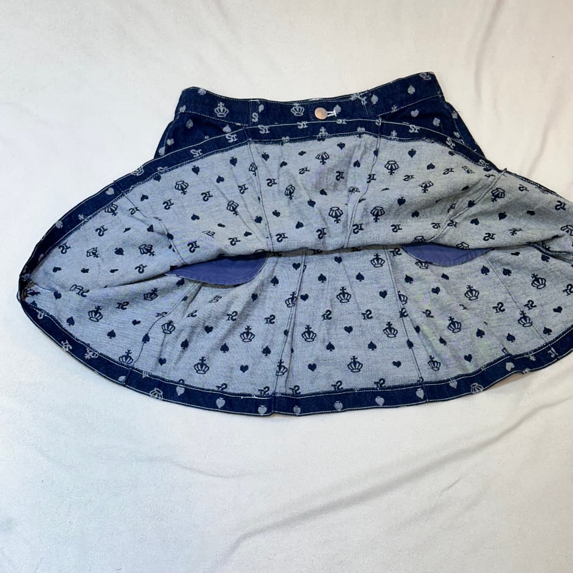 데님 스커트 플레어 A라인 패턴 상품이미지3