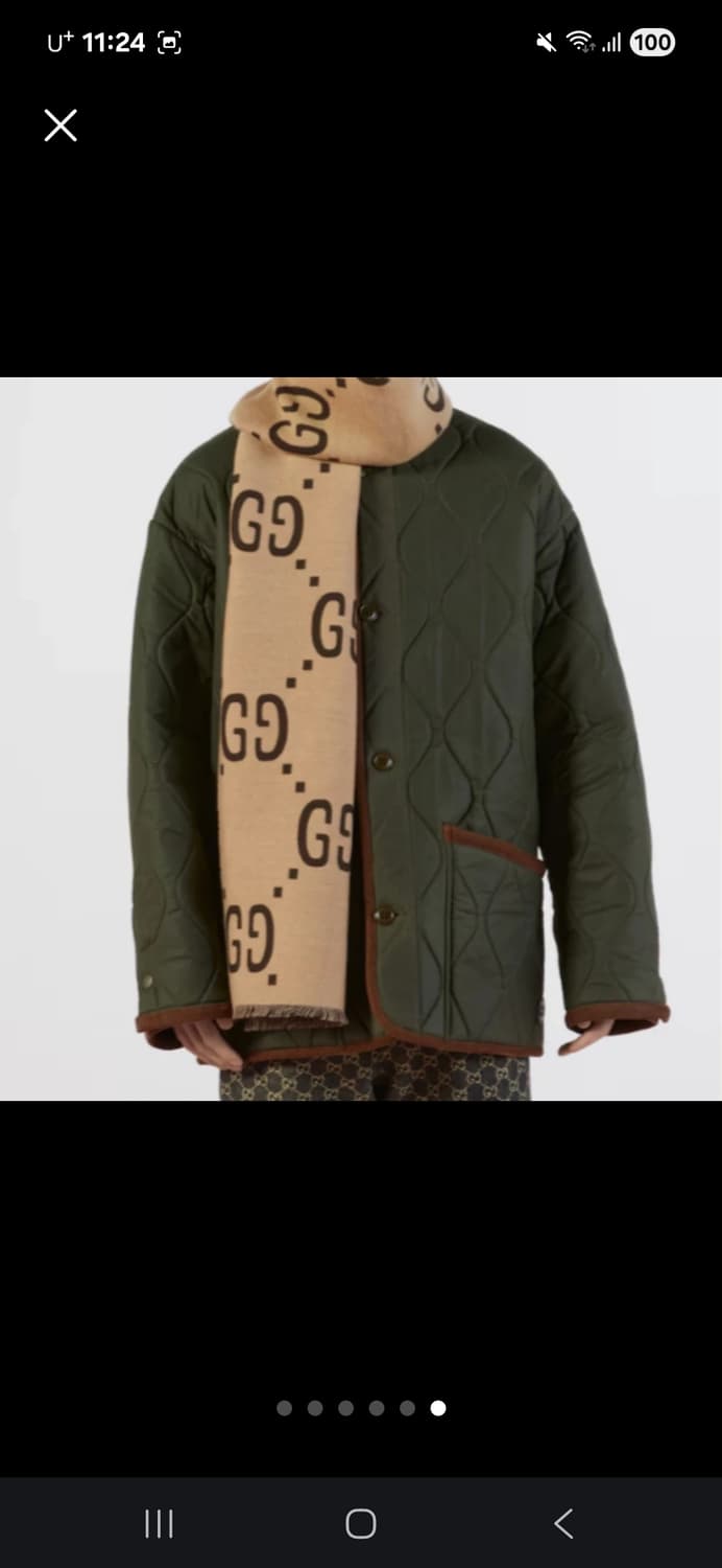 미사용 구찌 GG 자카드 울 실크 스카프 머플러 목도리 정가 82만원 상품이미지3