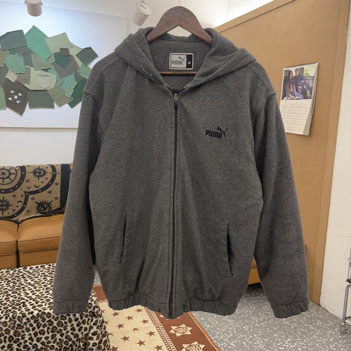 퓨마 캐주얼 빈티지 오버핏 후리스 후드집업 M C09144 상품이미지3