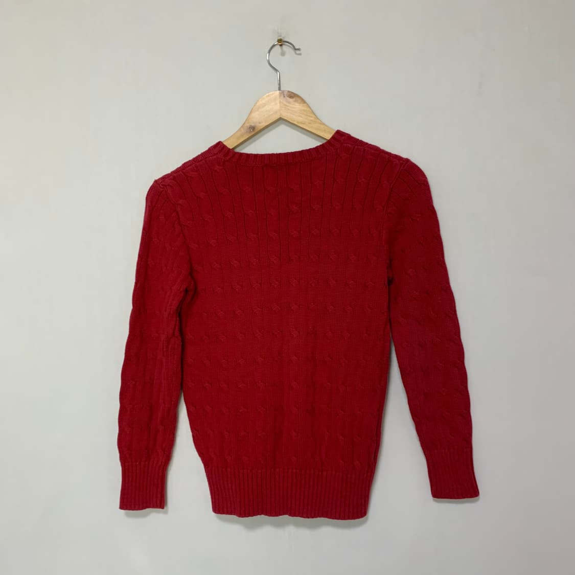 폴로 랄프로렌 레드 케이블 니트 키즈 M 여성 S 빈티지 스웨터 상품이미지3