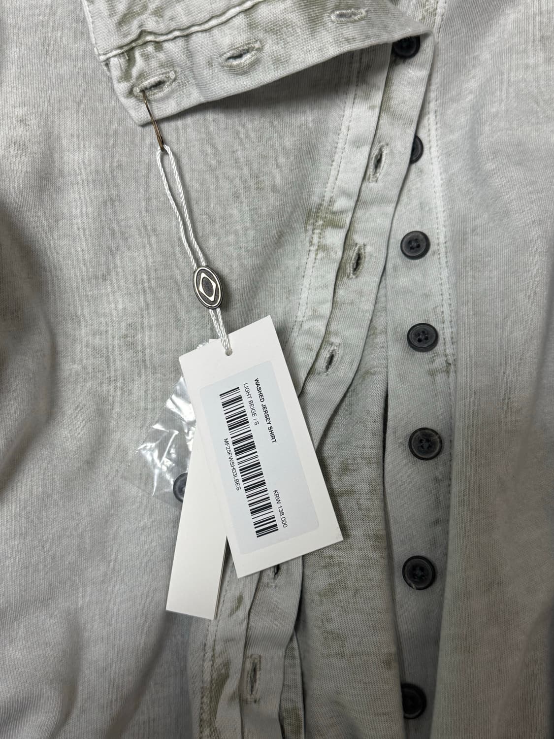 미스치프 워시드 저지 셔츠 라이트 베이지 M 상품이미지2