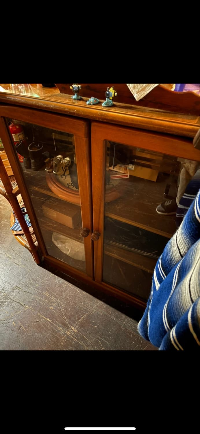 빈티지 원목 유리장 상품이미지3