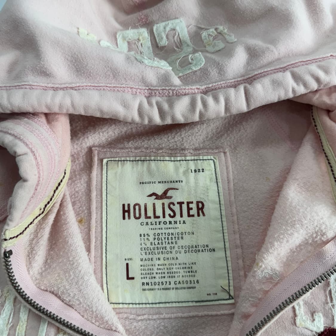 Hollister 홀리스터 핑크 후드집업 상품이미지9