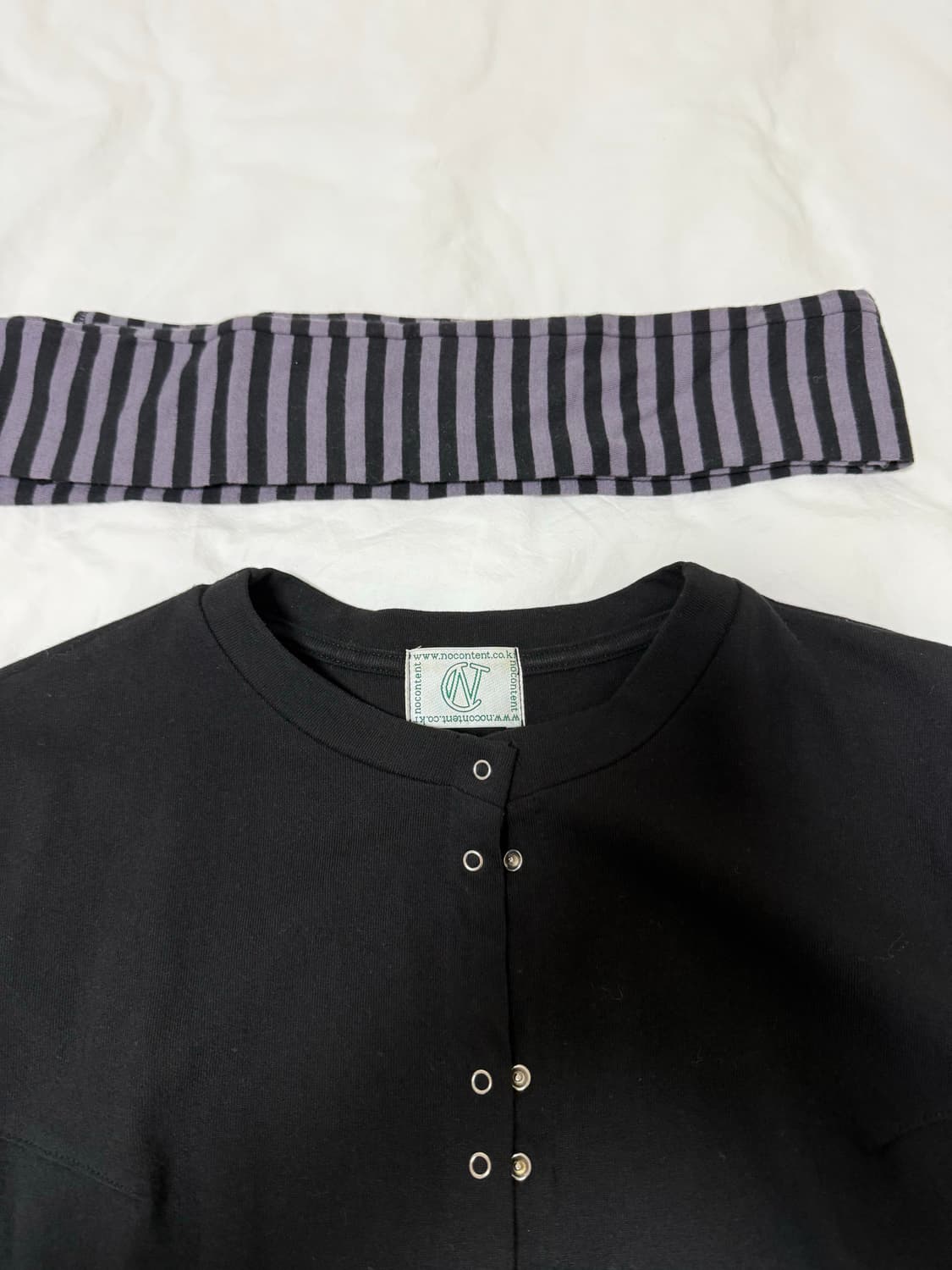 노컨텐츠 스트라이프 티+머플러 set 상품이미지5